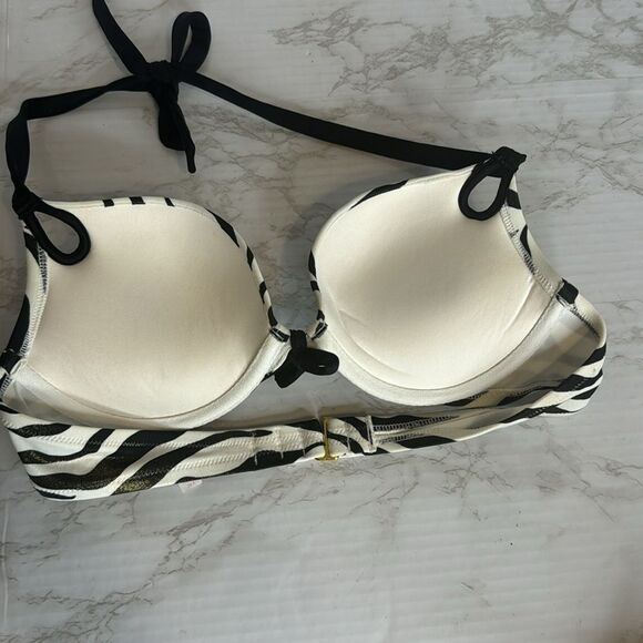 Victoria’s Secret bombshell push-up zebra print swimsuit bikini top small Y2K - Picture 6 of 7